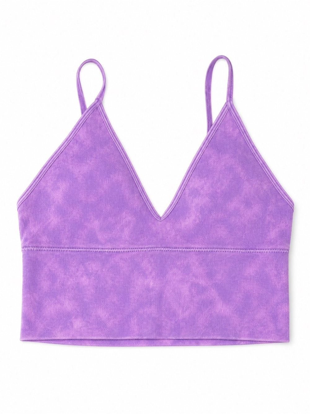 NWOT Zenana Lavender Tie Dye Ribbed Seamless Bralette Crop Tank Size S/M